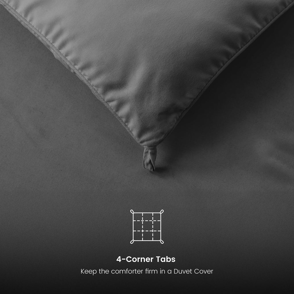 Reversible down Alternative Soft Quilted Queen Comforter - All Season Duvet Insert with Corner Tabs (Queen, Grey)