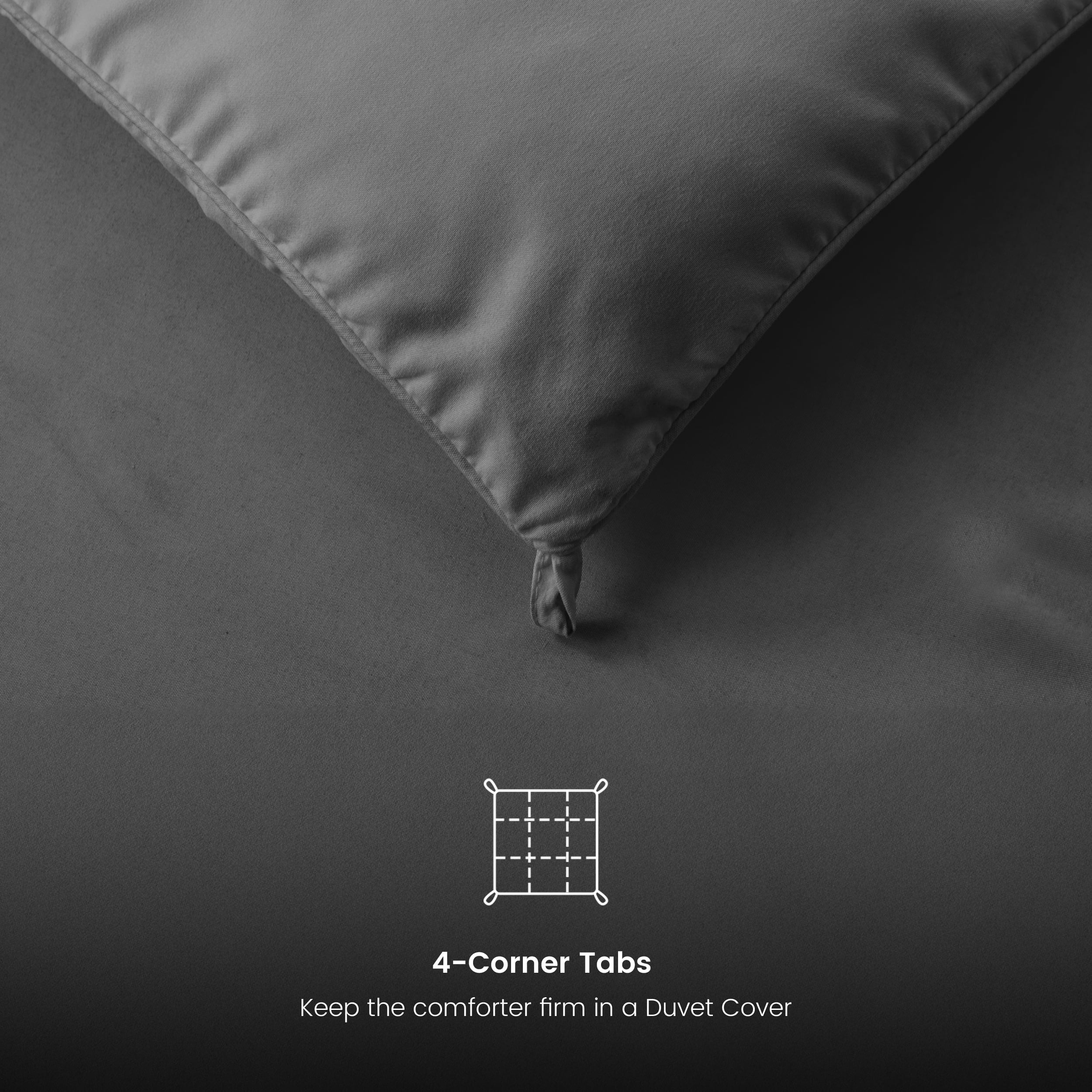 Reversible down Alternative Soft Quilted Queen Comforter - All Season Duvet Insert with Corner Tabs (Queen, Grey)