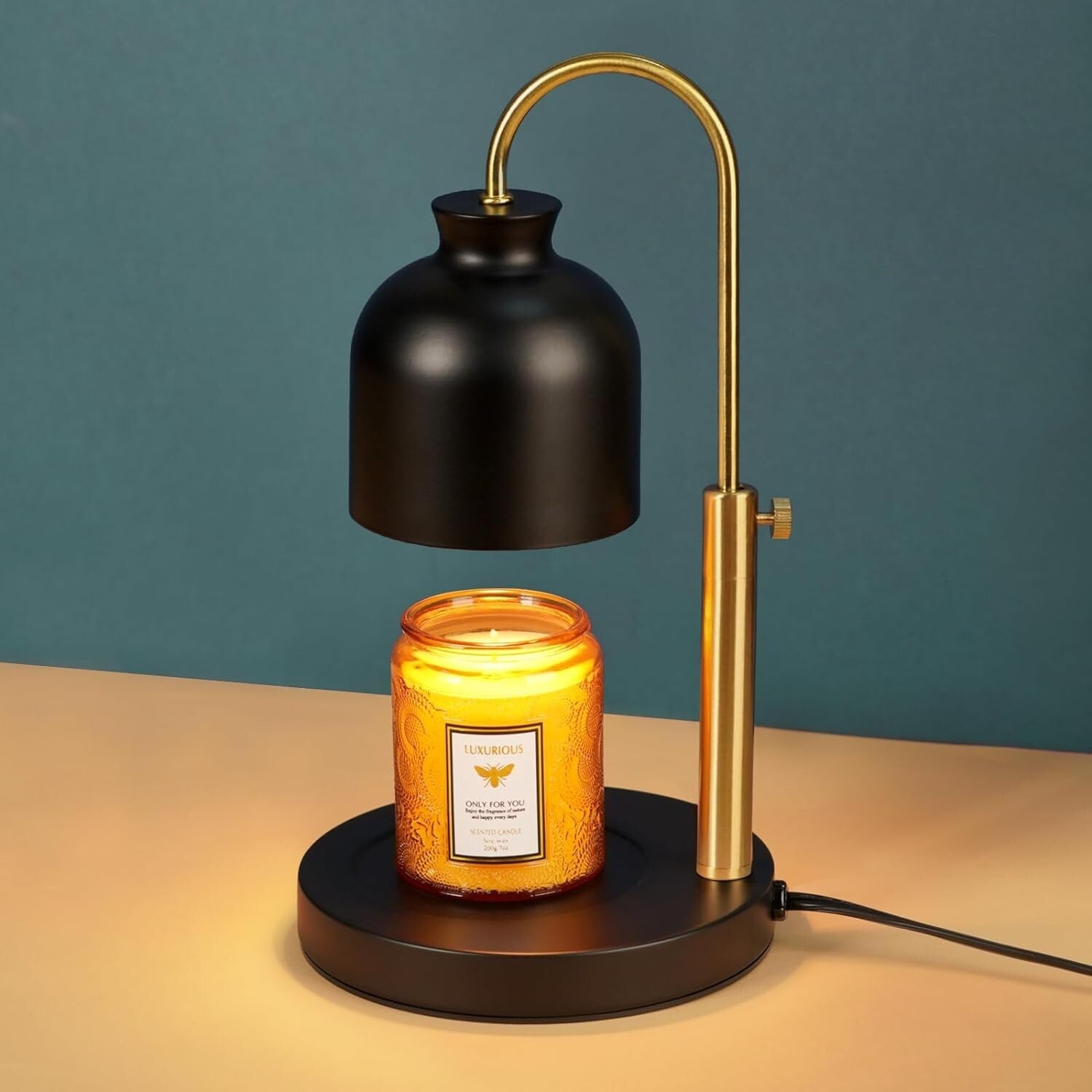 Candle Warmer Lamp, Glass Lamp Candle Warmer with Timer BLACK + Free Candle