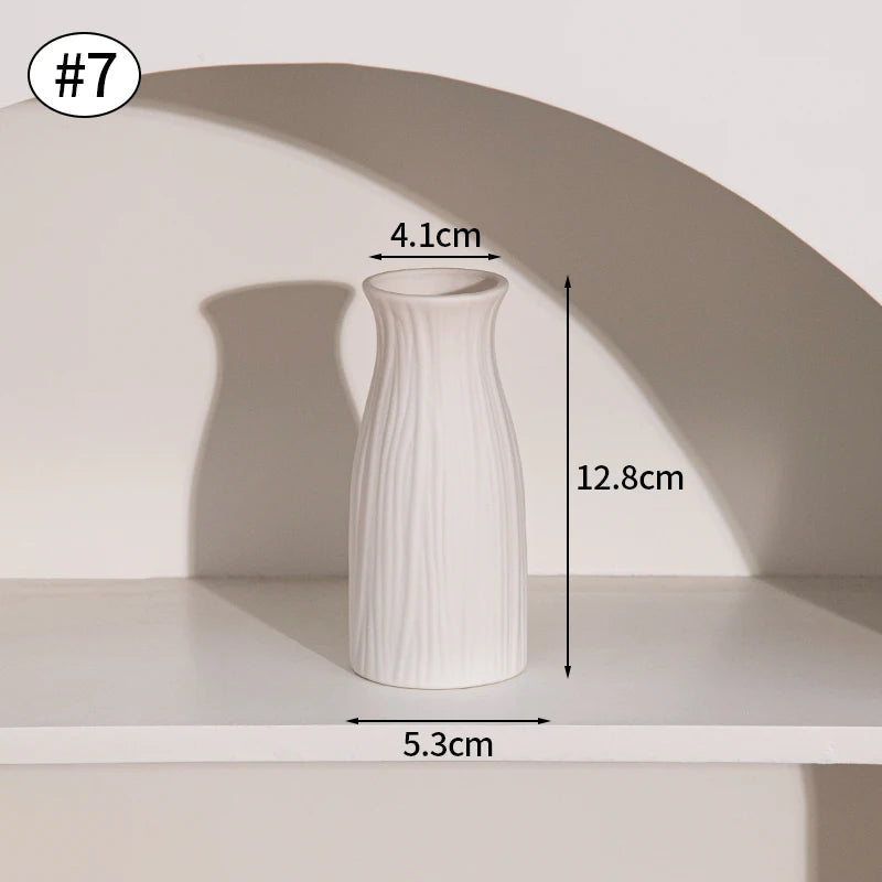 Ceramic Flower Vase Retro Table Decorative Vase Dried Flower Arrangement Pot Home Wedding Gifts Aesthetic Vase Desktop Ornament
